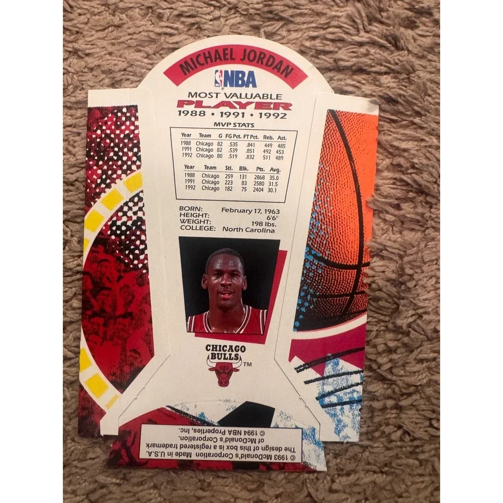 1993 McDonald's Nothing But Net MVPs Complete 6 Card‎ Set Michael Jordan